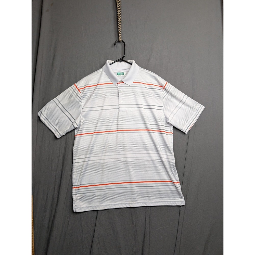 Ben Hogan Performance Polo Golf Shirt White With Stripes Men's Size Large